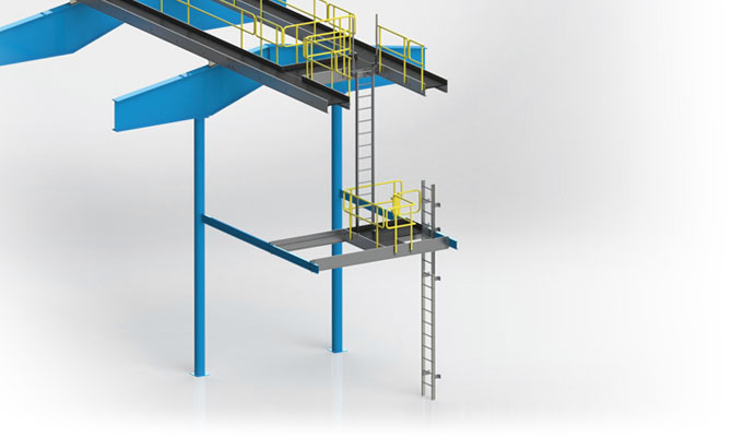 Engineered Aluminum Catwalk System with ladders and Landing