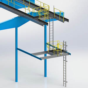 Fixed Aluminum Ladder with LAnding Platform