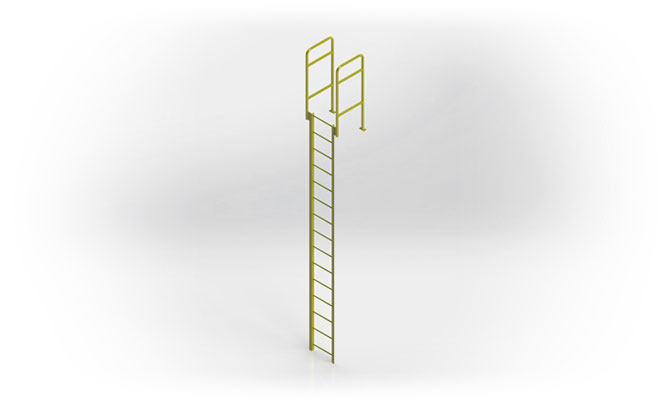 Fixed Industrial Parapet Ladder